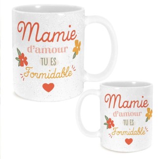 Mug paillettes mamie d amour tu es formidable
