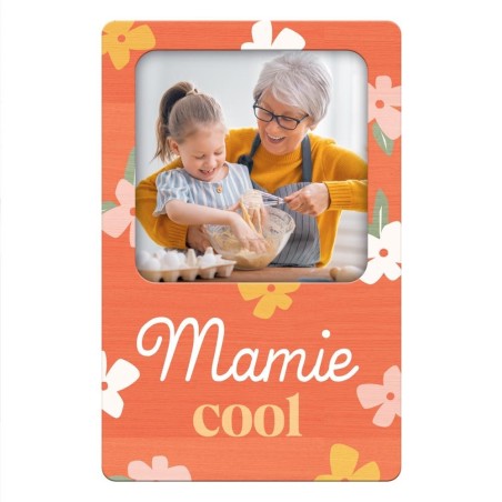 Magnet bois photo mamie cool