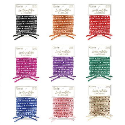 Lacets à paillettes message