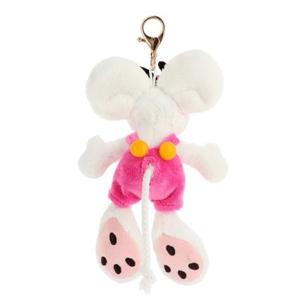 Porte-clés peluche Diddl en salopette Rose 15cm
