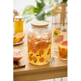 Distributeur de boissons Fruity 4l verre orange