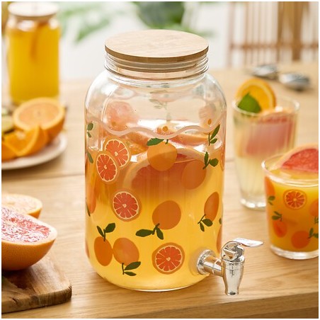 Distributeur de boissons Fruity 4l verre orange