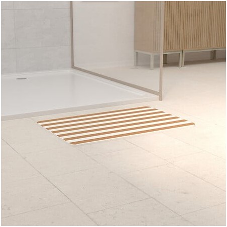 Tapis de bain Strio 39x60cm diatomite marron