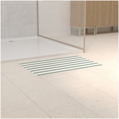 Tapis de bain Strio 39x60cm diatomite vert céladon