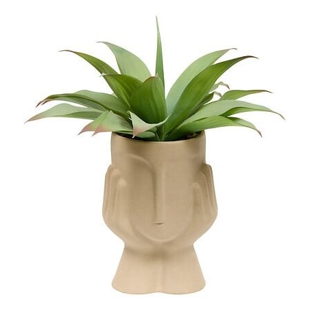 Agave artificielle Sien 48cm pot céramique visage