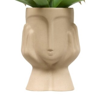 Agave artificielle Sien 48cm pot céramique visage