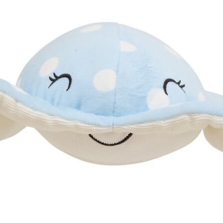Peluche XL raie Manta long 95 cm bleu clair