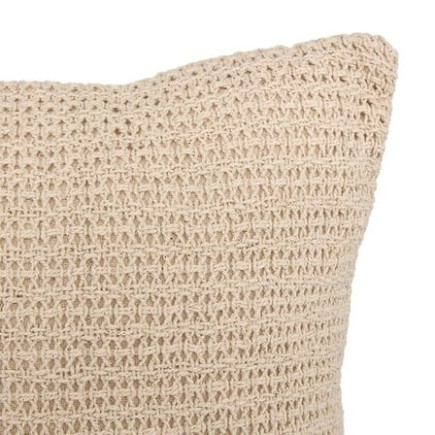 Coussin crochet Océania 40 x 40 cm beige