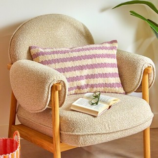 Coussin Poolside 38 x 58 cm rayé lilas