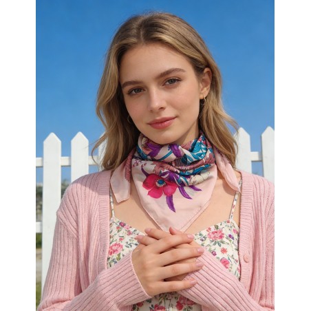 Carré effet soie 70x70cm pas cher