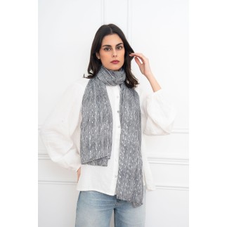 Echarpe imprimé rayures et dorure noir