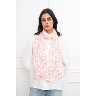 Echarpe imprimé petits pois avec dorure rouge