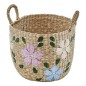 Lot de 3 paniers Sauv roseau brodé fleur