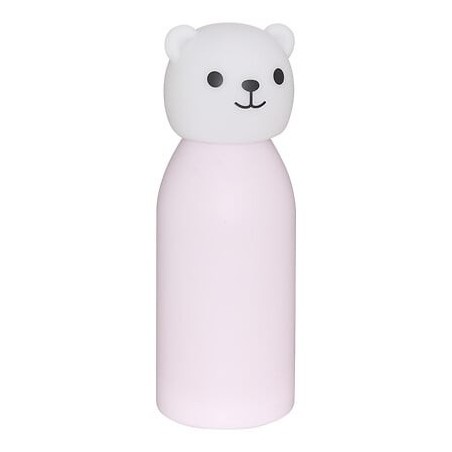 Bouteille isotherme Orso 500 ml inox bouchon ours rose