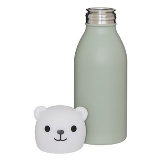 Bouteille isotherme Orso 500 ml inox bouchon ours vert