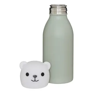 Bouteille isotherme Orso 500 ml inox bouchon ours vert