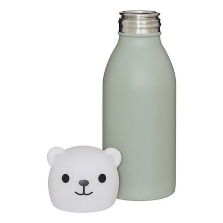 Bouteille isotherme Orso 500 ml inox bouchon ours vert