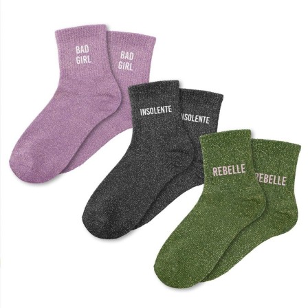 Coffret Trio Chaussettes Paillettes Bad Girl Coffret Trio Chaussettes Paillettes Bad Girl