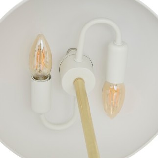 Lampe Delcia 45 cm métal blanc doré