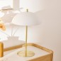Lampe Delcia 45 cm métal blanc doré