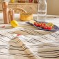 Nappe broderie Océania 150 x 250 cm rayé beige