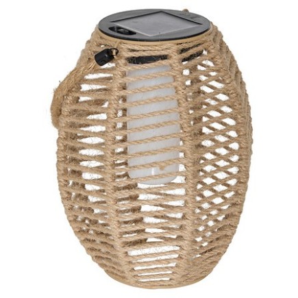 Lanterne extérieure solaire Gina 20cm jute