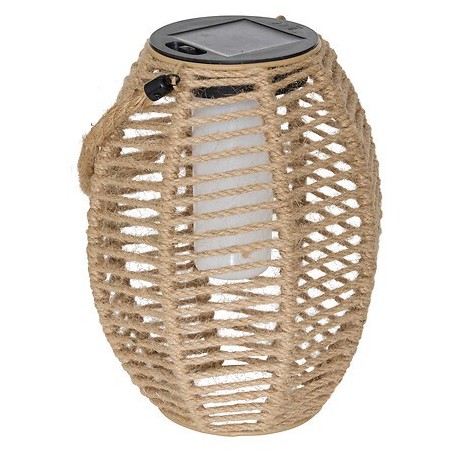 Lanterne extérieure solaire Gina 20cm jute