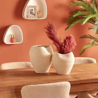 Vase déstructuré Sien 23,5cm céramique blanc